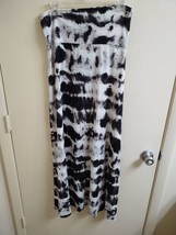 MOSSIMO TYE DYE BLACK WHITE SKIRT PULL ON FOLD OVER WAIST SZ MED #9224 - £8.40 GBP