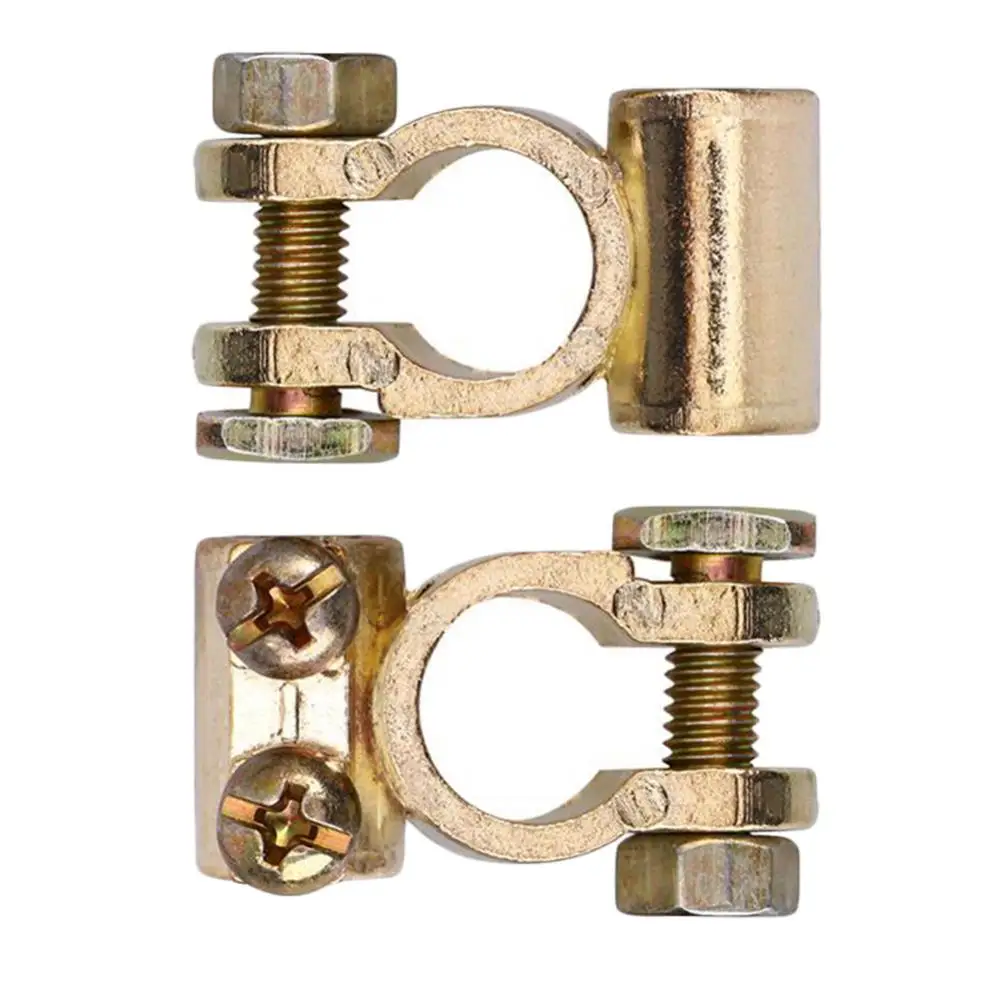 Battery Terminal Clamps - Car Vehicle Alloy Positive + Negative Connector - £12.61 GBP