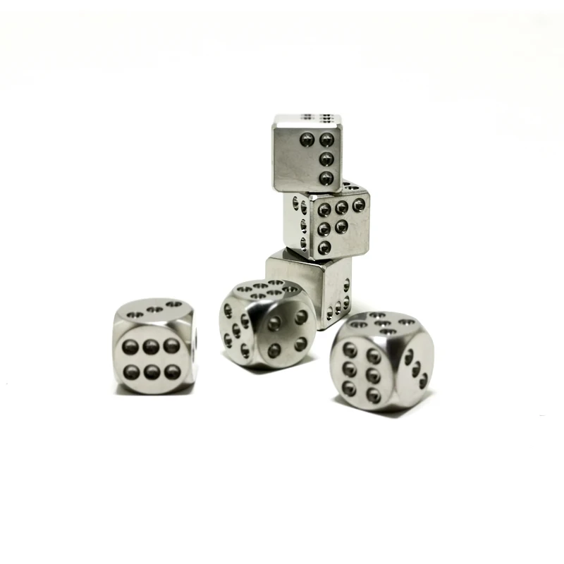 A333 EDC Titanium Alloy Dice Solid TC4 Six-sided Dice Outdoor Travel Camping - £19.82 GBP