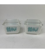 2 - Pyrex Amish Rooster Butterprint Turquoise 0501 Refrigerator Dishes w... - $61.73 CAD