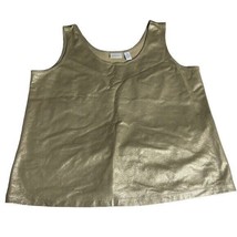 Chico’s Gold Metallic Sheen Knit Tank Size 3 - £15.35 GBP
