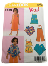 Simplicity Sewing Pattern 6503 Easy Girls Poncho Pants Shorts Top UC 3 4... - $7.99