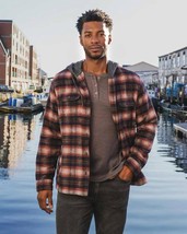 Flags &amp; Anthem whitehall hooded shirt jacket Navy/Red - €60,17 EUR