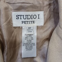 Studio I Petite Women's Tan/Beige 3-Button Blazer Jacket Size 4P image 4