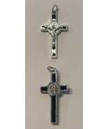 Saint Benedict Black &amp; Silver  1.5&quot; Crucifix,  New #8 - $3.95