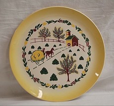 Country Charm by Grant Crest 10&quot; Dinner Plate Farm Scene Horse Hay Wagon Barn - £15.81 GBP