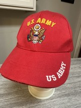 Red U.S. Army Hat with Eagle Insignia and Self Fastening Strap One Size ... - £8.88 GBP