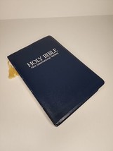 Niv Large Print Red Letter Bible 1986 Zondervan Navy Blue Bonded Leather - £22.38 GBP