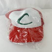 POKEMON C Ash Ketchum Cosplay Red white Embroidery Trucker Hat Ball Cap ... - £16.09 GBP