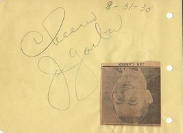 Jan Garber Signed Vintage Album Page JSA  - £63.22 GBP