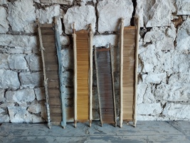 Weaving Loom Reeds Rustic Decor Antique Early Primitive Wood Farmhouse Lot of 4 - £54.15 GBP