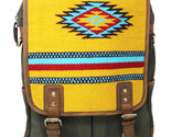 Western Handwoven Saddle Blanket Rug Green Canvas Carry-On Travel Bag 18... - £125.26 GBP