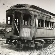 VTG Burned Out Trolley #103 Special Interurban B&amp;W Photograph Unknown Transit - £11.27 GBP