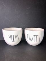 Rae Dunn Magenta Artisan “Sweet Yum” Pair of Bowls Snacks &amp; Ice Cream 3.... - $16.00