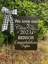 Graduation 12 x 18 Aluminum Engraved Etched Garden Flag Yard Sign Gift - £31.86 GBP