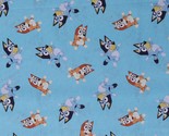 Cotton Bluey and Bingo Dogs Kids Characters Blue Fabric Print by Yard D7... - $11.95