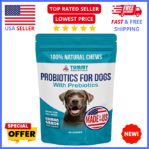Dog Probiotics for Gut Health and Firm Stools (USA Made, 30 Chews) - £18.96 GBP