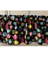 Fancy Tea Pots Valance Curtain 42x12 Tea Party Curtains - $13.23 CAD