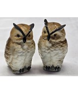 Vintage Horned Owl Salt &amp; Pepper Shaker Set - Farmhouse Country Birds Ru... - $16.26 CAD