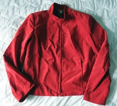 DRESSBARN dark red Lined full zippered Jacket sz.L - £5.97 GBP