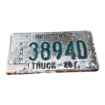 Vintage Indiana Farm Truck License Plate Original Tag Rustic Man Cave 1990 3894D - £9.11 GBP