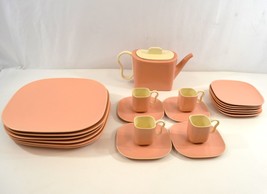 Franciscan Ware Tiempo Teapot Espresso Mug Plate Set Pink California MCM - $154.62