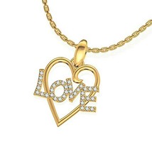 0.70 Ct Round Cut Diamond Women&#39;s Love Heart Pendant 14k Yellow Gold Finish  - £70.33 GBP
