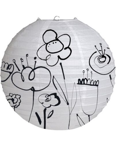 12&quot; Paper Lantern Mod Blooms Kathy Davis Black White Floral Wedding Part... - $4.83