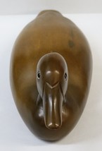 Vintage Carved Brown Wood Duck Decoy Heavy (2 lbs 1.4 oz.) Figurine 14.5&quot; Long - £39.95 GBP