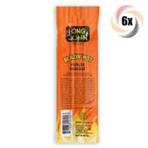 6x Sticks Long John Blazin&#39; Hot Pickled Spicy Sausage Meat Snack | 1.4oz - £12.83 GBP