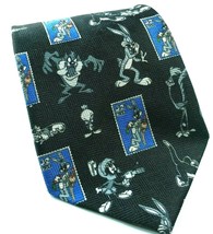 Looney Tunes Stamp Collection Bugs Taz Tweety Marvin Black White Novelty Tie - £12.64 GBP