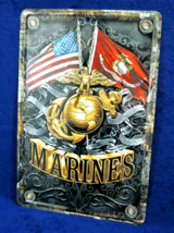 Marines Flags -*US MADE*- Full Color Metal Sign - Man Cave Garage Bar Pub Décor - £12.38 GBP