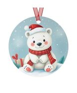 Adorable Polar Bear Ornament – Cute Christmas Tree Decoration Aluminum G... - $368.75 MXN