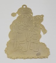 MM) Vintage 1977 Lillikins Lillian Vernon Gold Metal Santa Ornament &quot;Michelle&quot; - £6.32 GBP