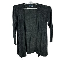 Karen Scott Women&#39;s Open Front Cable Knit Cardigan Size 1X Charcoal Gray - $23.13