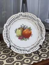 Vintage Bavaria Western Germany Reticulated Candy/Nut/Fruit Dish Bowl 8.5” Gold - £9.74 GBP