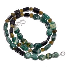 Natural Aventurine Black Onyx Labradorite Gemstone Beads Necklace 17&quot; UB-5040 - £8.56 GBP