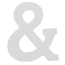 MDF Wood White Painted Symbol &amp; Ampersand 6 Inches - £19.66 GBP