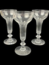 Antique Georgian Hollow Stem Champagne Glasses Pan Top Handblown Ca. 183... - £110.46 GBP