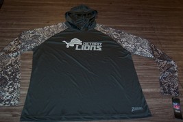 Detroit Lions Nfl Football Long Sleeve Hooded Jersey Shirt Zubaz Medium New - $34.65