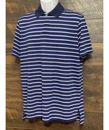 RLX Ralph Lauren Polo Golf Shirt Medium Men Blue Stripe Stretch Comfort ... - $271.26 MXN