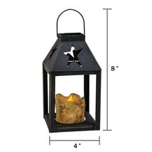 Small Star Cutout Flameless Candle Lantern in Black Metal image 2