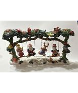 Jaimy 1990s Jolly Holiday Swingers Snowman Santa Reindeer Angel On Swing... - $40.50