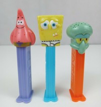 Vintage Lot 3 of Spongebob Pez Dispensers Spongebob, Patrick, &amp; Squidward - $10.66
