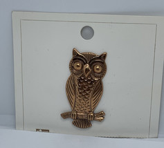 BELL TRADING CO solid copper owl on branch pin - midcentury MCM vintage brooch - $31.58