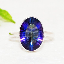 925 Sterling Silver Mystic Topaz Ring Gemstone Ring Handmade Jewelry All Size - £26.74 GBP