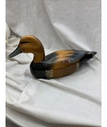 Vintage hand carved Wood Duck Glass Eyes painted 14.5&quot; long  - $49.99