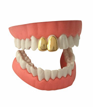 Hip Hop 14K Gold Plated Double Two Tooth Teeth Metal Grillz Grill Canine... - £7.90 GBP
