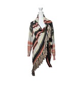 Women&#39;s Boho Chic Wrap Cardigan Black Orange Fall Size Large - $26.90 CAD