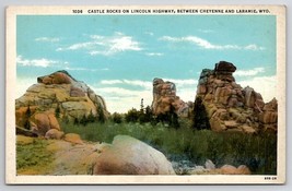 Castle Rocks on Lincoln Hwy Between Cheyenne And Laramie WY Postcard P21 - £5.55 GBP